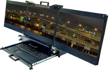 DKM SAIS Triple Ecran HD 2U Double Rail - DKM17 HD T